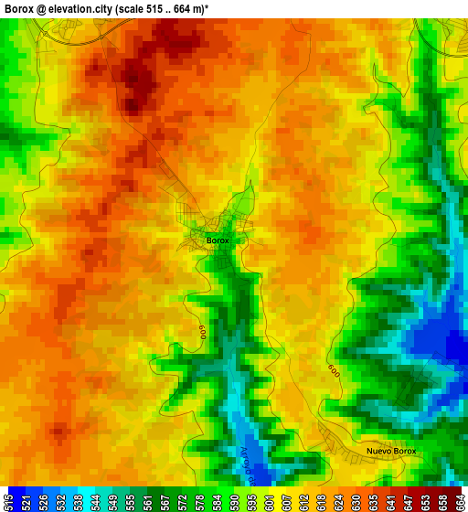 Borox elevation map