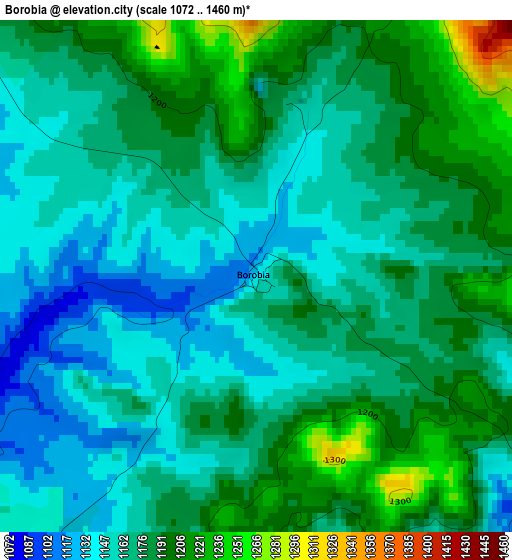 Borobia elevation map