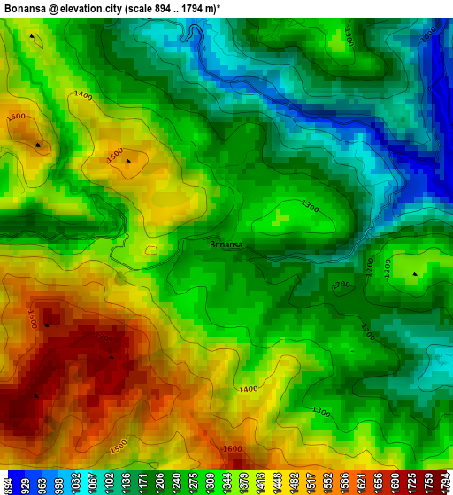 Bonansa elevation map