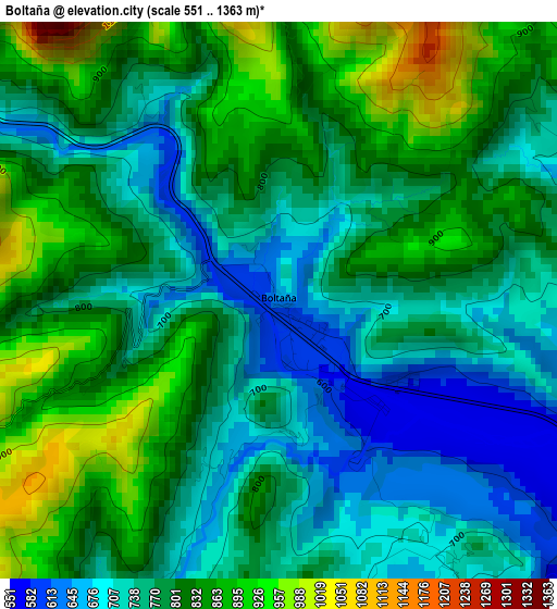 Boltaña elevation map