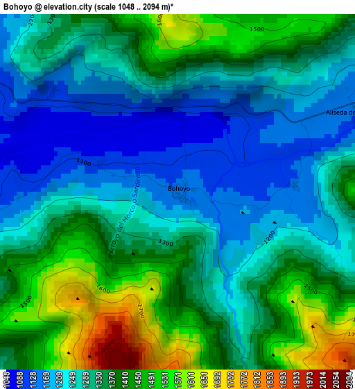 Bohoyo elevation map