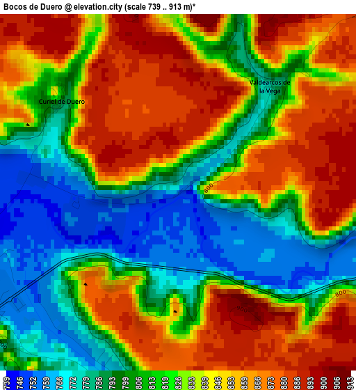 Bocos de Duero elevation map