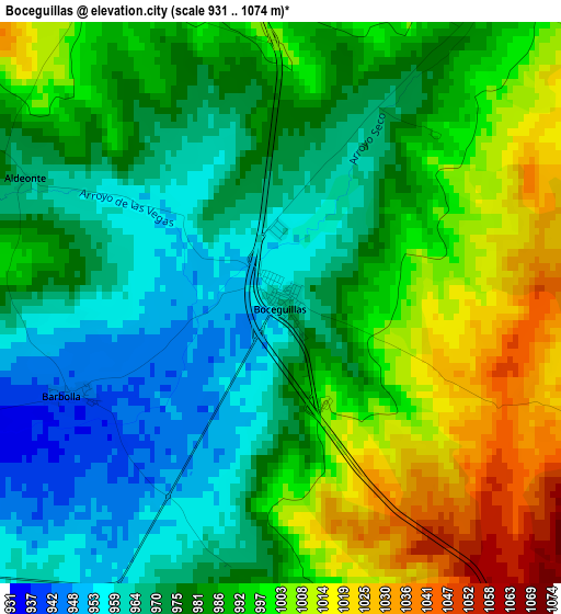 Boceguillas elevation map