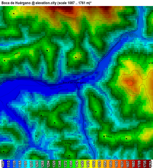 Boca de Huérgano elevation map