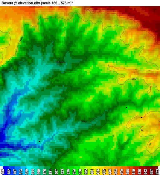 Bovera elevation map