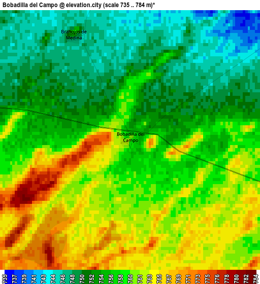 Bobadilla del Campo elevation map