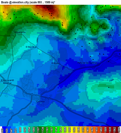 Boalo elevation map