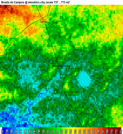 Boada de Campos elevation map