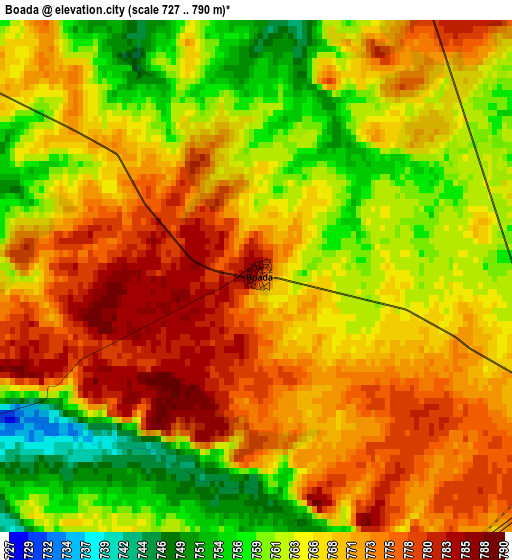 Boada elevation map