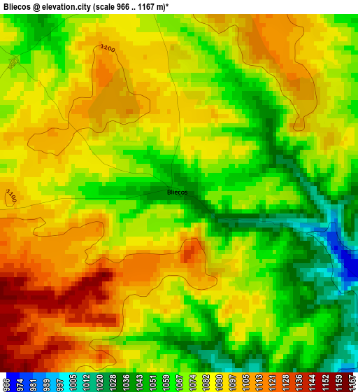 Bliecos elevation map