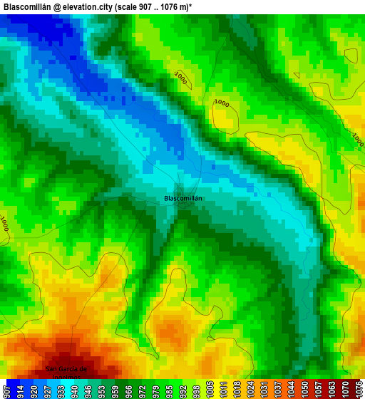 Blascomillán elevation map