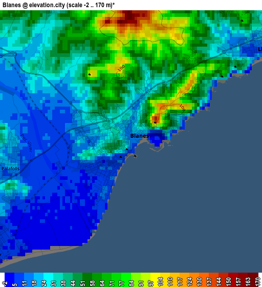 Blanes elevation map