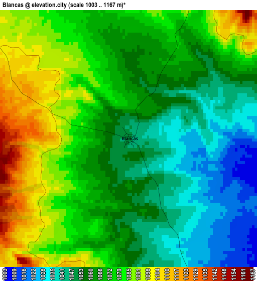 Blancas elevation map