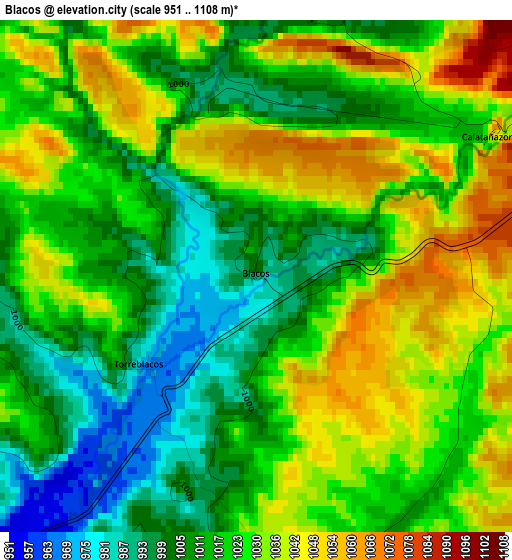 Blacos elevation map