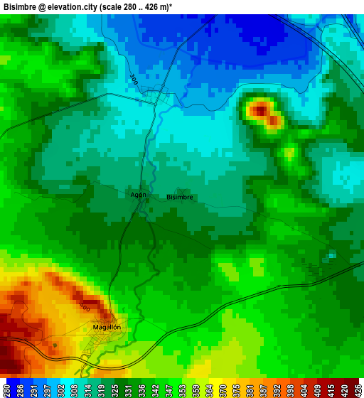 Bisimbre elevation map