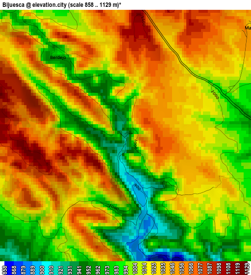 Bijuesca elevation map