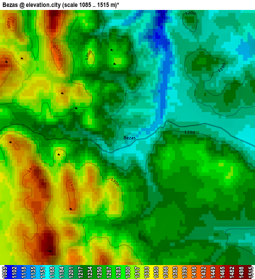 Bezas elevation map