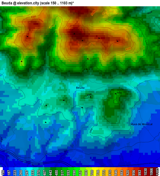 Beuda elevation map