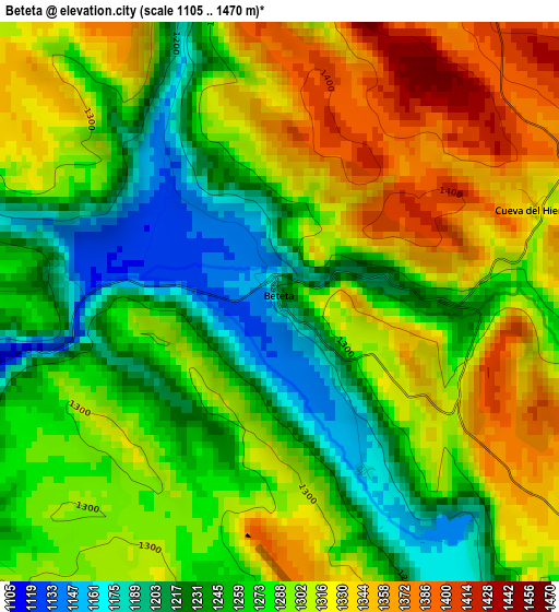 Beteta elevation map