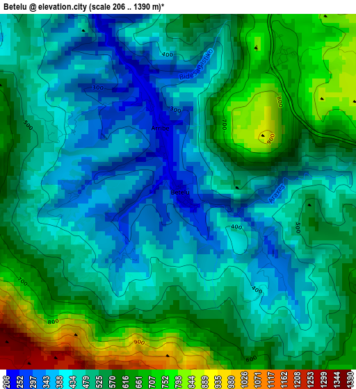 Betelu elevation map