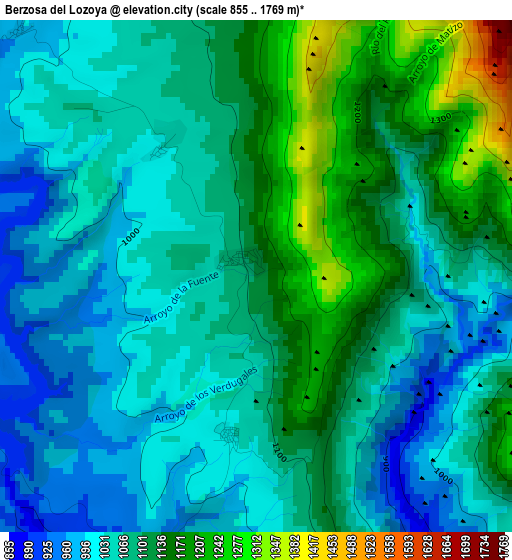 Berzosa del Lozoya elevation map