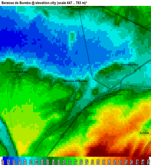 Berzosa de Bureba elevation map