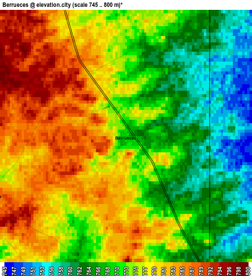 Berrueces elevation map