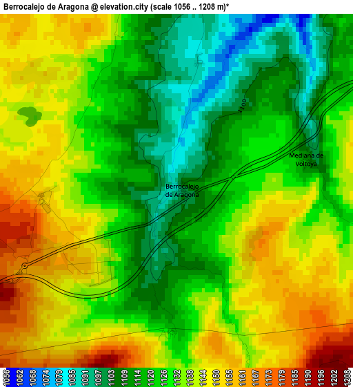 Berrocalejo de Aragona elevation map