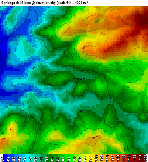 Berlanga del Bierzo elevation map