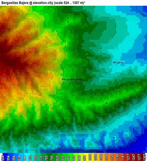 Bergasillas Bajera elevation map