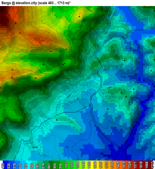 Berga elevation map