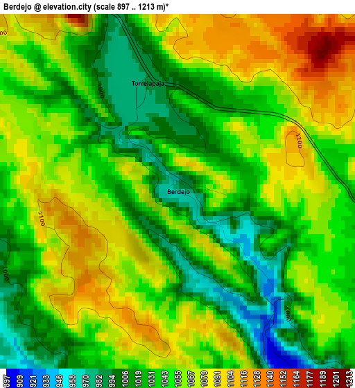 Berdejo elevation map