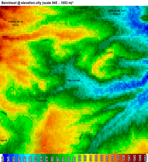 Bercimuel elevation map