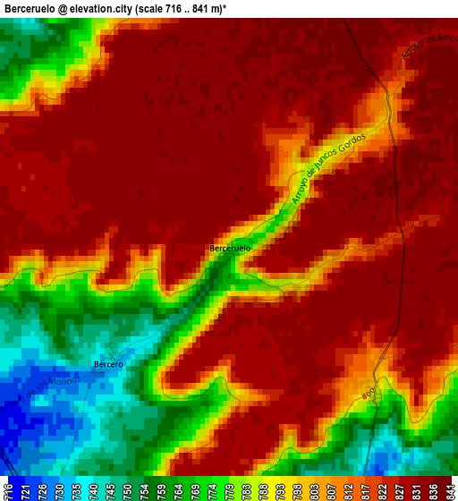 Berceruelo elevation map