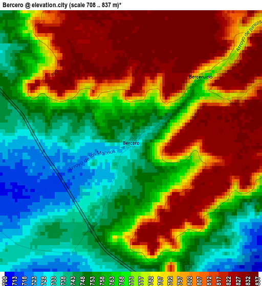 Bercero elevation map