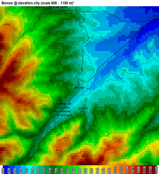 Berceo elevation map