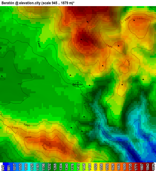 Beratón elevation map