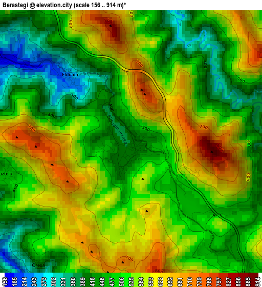 Berastegi elevation map