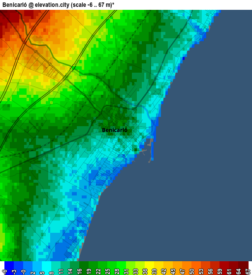 Benicarló elevation map