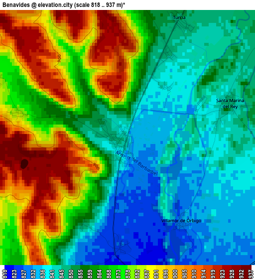 Benavides elevation map