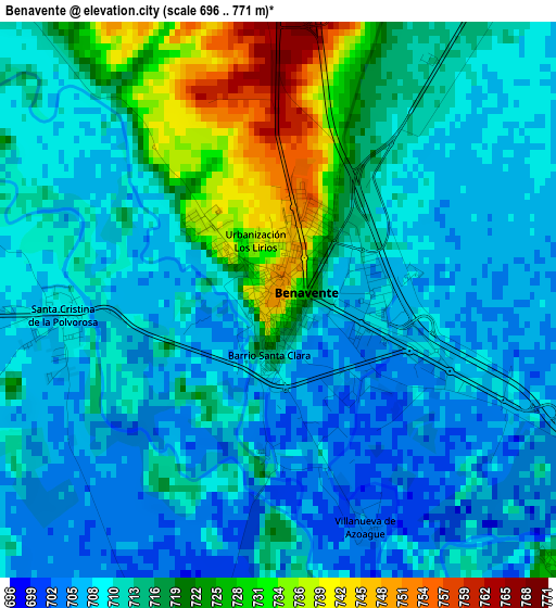 Benavente elevation map