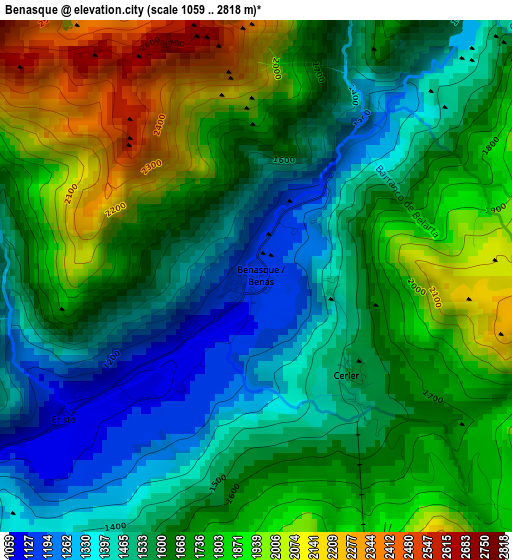 Benasque elevation map