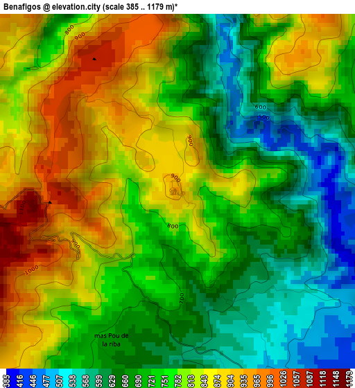 Benafigos elevation map