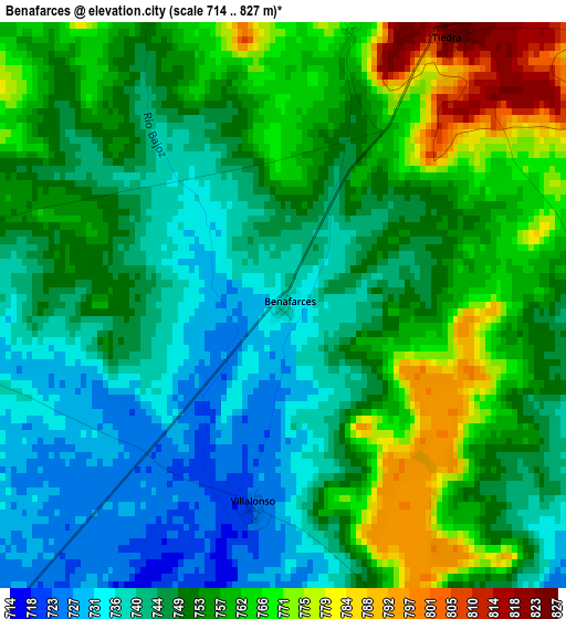 Benafarces elevation map