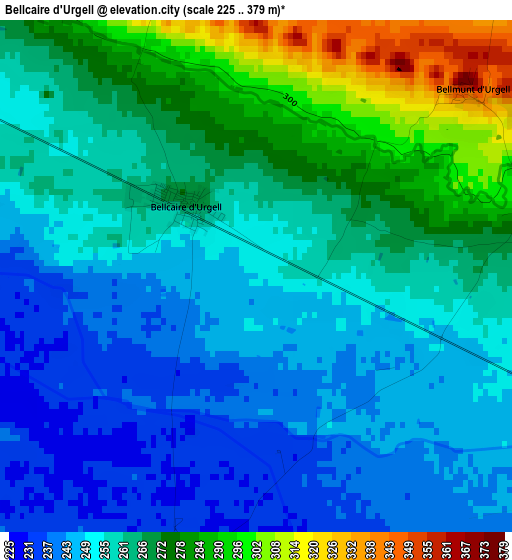 Bellcaire d'Urgell elevation map