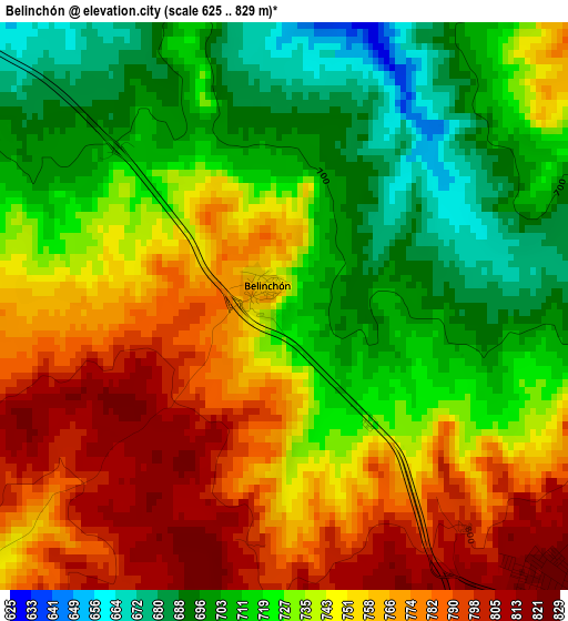 Belinchón elevation map