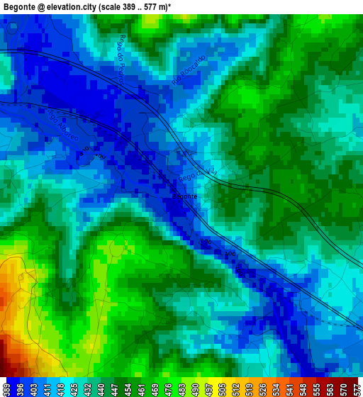 Begonte elevation map