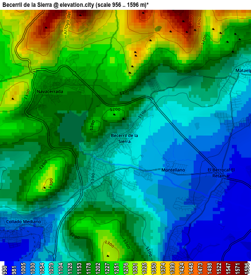 Becerril de la Sierra elevation map