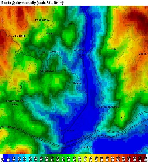 Beade elevation map