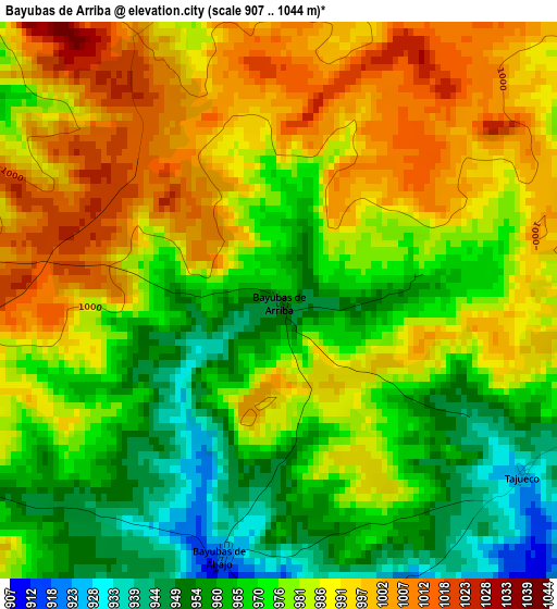 Bayubas de Arriba elevation map